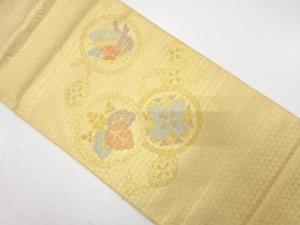 蝶に桐・花模様織り出し　袋帯